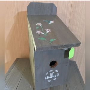 Bird House Floral Hummingbird Handmade Cedar Wood Handcrafted Handpainted